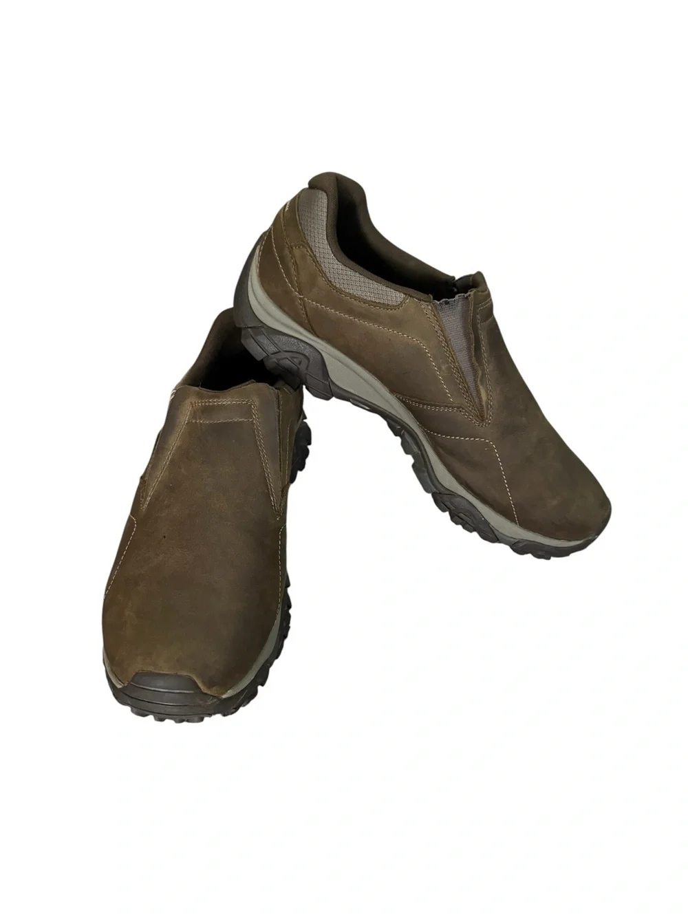 Merrell Men's Moab adventure moc Slip-On full grain Leather casual Shoes size 12